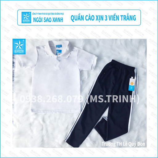 QUẦN CÀO XỊN 3 VIỀN TRẮNG - TIỂU HỌC LÊ QUÝ ĐÔN